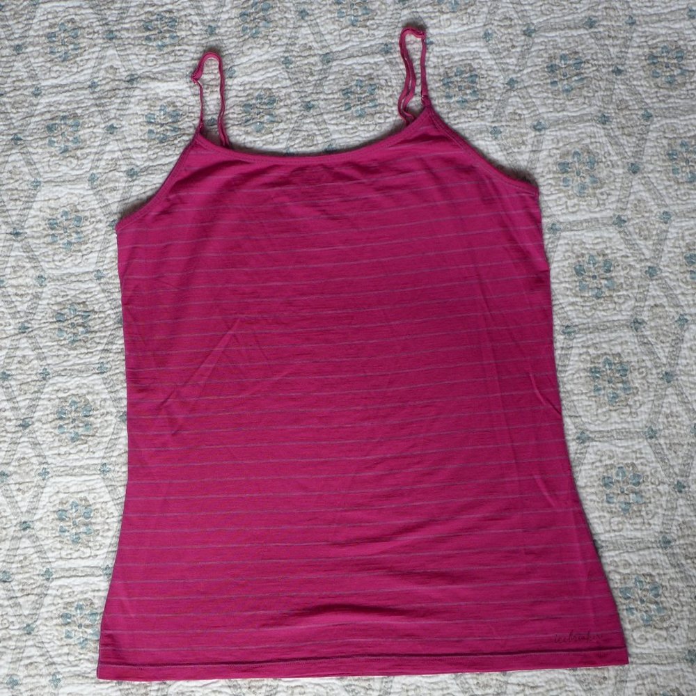 Icebreaker Merino Wool Siren Cami L pink stipe